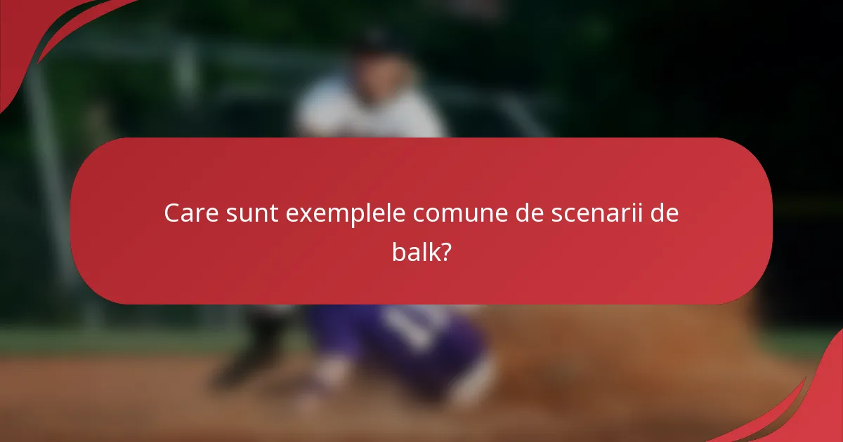Care sunt exemplele comune de scenarii de balk?
