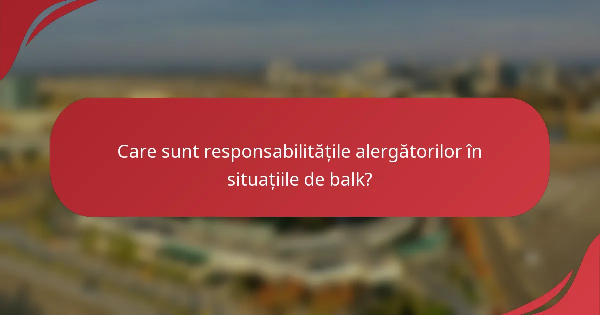Care sunt responsabilitățile alergătorilor în situațiile de balk?