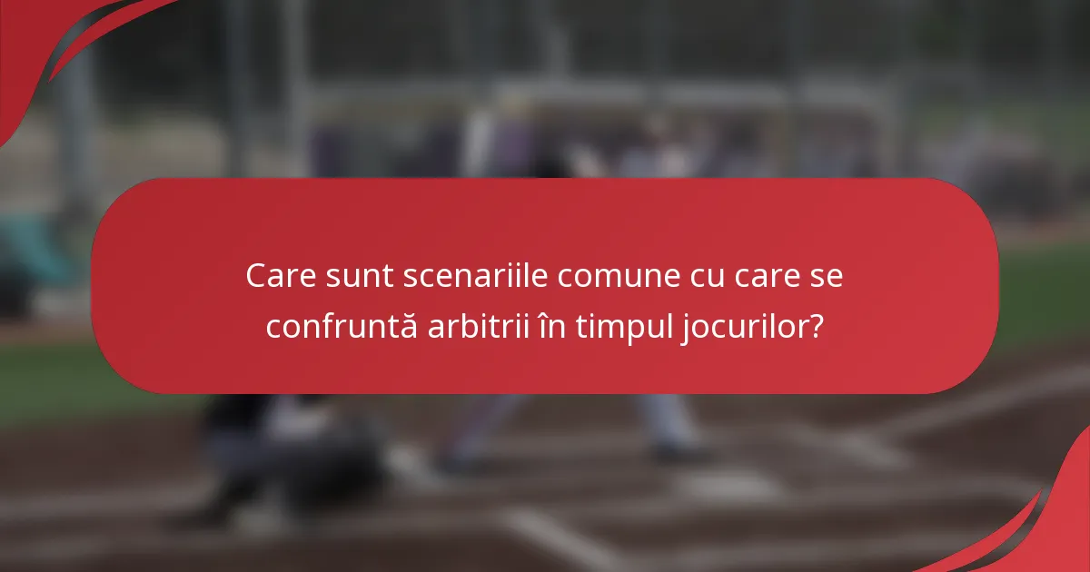 Care sunt scenariile comune cu care se confruntă arbitrii în timpul jocurilor?