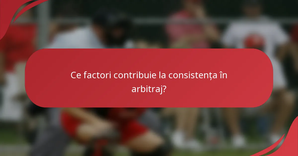Ce factori contribuie la consistența în arbitraj?