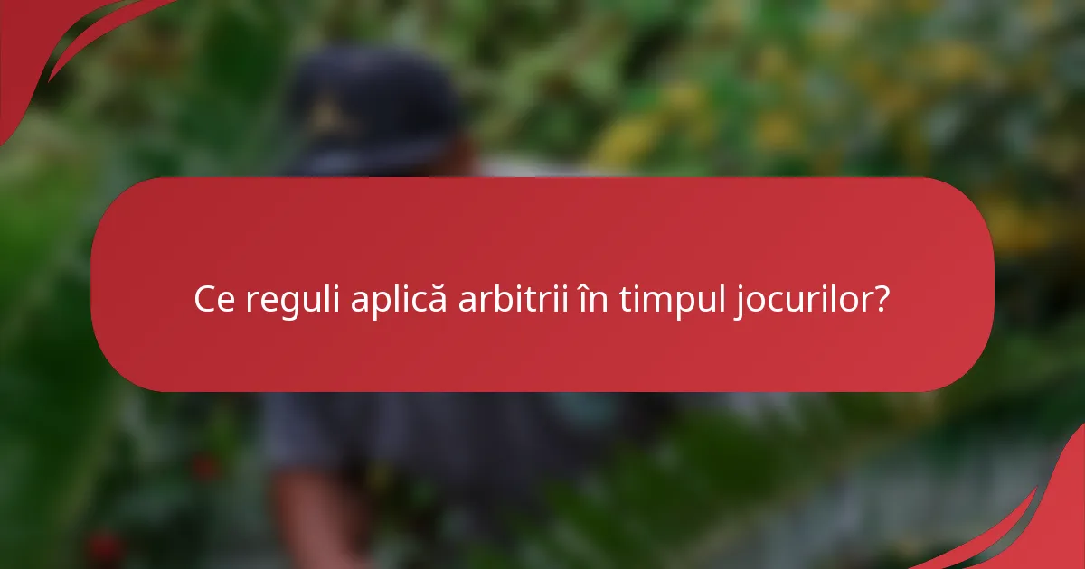 Ce reguli aplică arbitrii în timpul jocurilor?