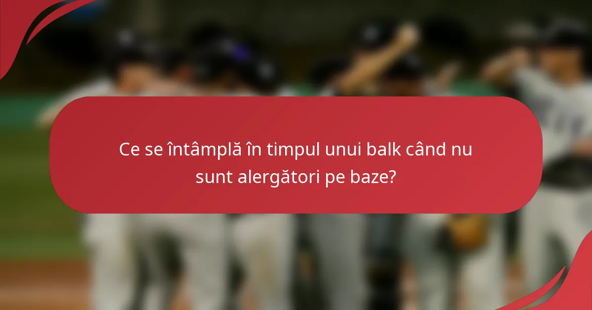 Ce se întâmplă în timpul unui balk când nu sunt alergători pe baze?