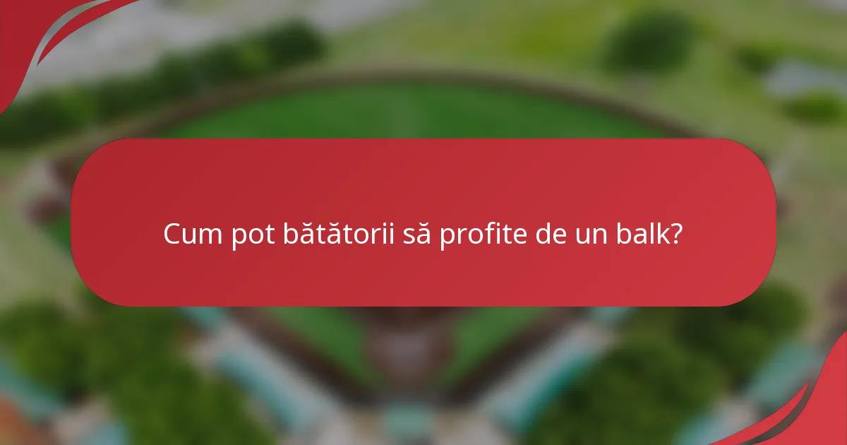 Cum pot bătătorii să profite de un balk?